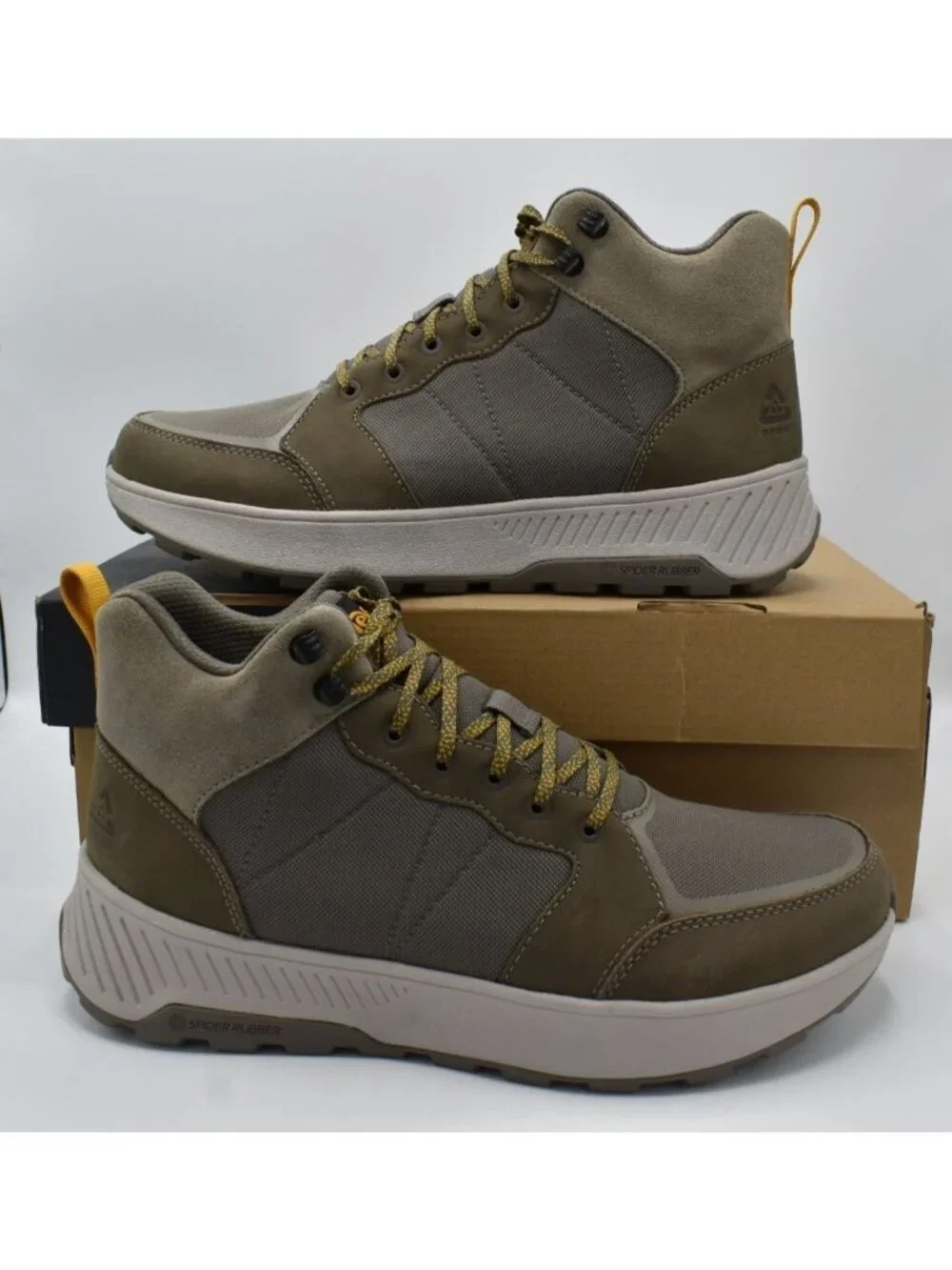 Teva Mens‎ Size 9.5 Ellwood Mid Rapid Proof Taupe Leather WP Hiking Boots